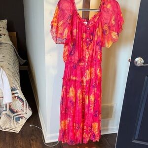 Sundance Vibrant Pink and Orange Maxi Dress